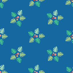 Tropical floral seamless pattern 