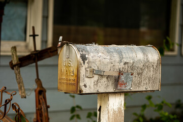 Old mailbox at an abandoned house