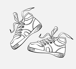 sneakers vector illustration isolated line art