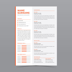 Professional Resume Template Vector Design