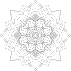 Easy Mandala coloring book simple and basic for beginners, seniors and children. Set of Mehndi flower pattern for Henna drawing and tattoo. Decoration in ethnic oriental, Indian style.