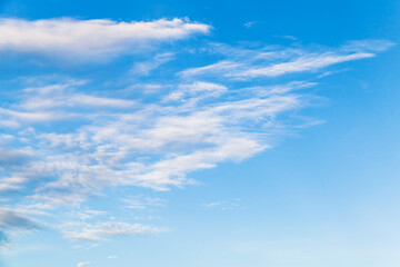 Obraz premium White altocumulus clouds in blue sky, natural photo
