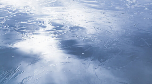 Shiny blue ice surface, natural background photo