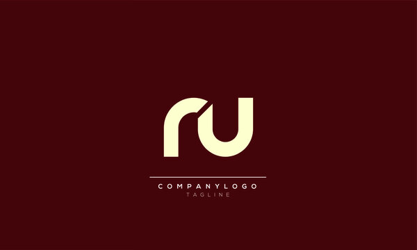 RU Abstract initial monogram letter alphabet logo design