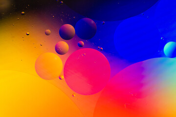 Beautiful bubbles and abstract oil drops.