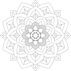 Easy Mandala coloring book simple and basic for beginners, seniors and children. Set of Mehndi flower pattern for Henna drawing and tattoo. Decoration in ethnic oriental, Indian style.