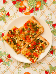 Coca de trampo - Mallorcan flatbread with vegetables