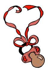 succhietto con nastro rosa per bimba