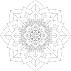 Easy Mandala coloring book simple and basic for beginners, seniors and children. Set of Mehndi flower pattern for Henna drawing and tattoo. Decoration in ethnic oriental, Indian style.