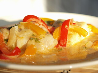 Dominican fish in coconut sauce