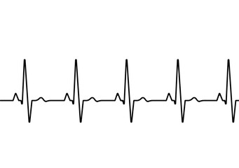 Heart rate graph. Heart beat. Ekg icon wave. Black and white color. Stock vector illustration.	
