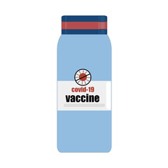 silhouette vaccine icon. ampoule of coronavirus vaccine. Close up of test tube with COVID-19 blood sample. Laboratory sample in a glass test tube. An infectious pandemic. Vector design