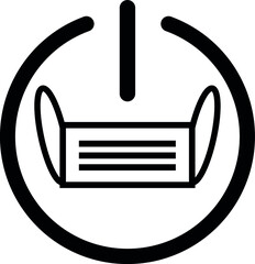 COVID virus protection mask on off icon sign vector