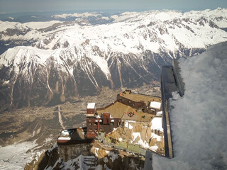 Chamonix valley from Aiguille du Midi plataform