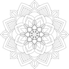 Easy Mandala coloring book simple and basic for beginners, seniors and children. Set of Mehndi flower pattern for Henna drawing and tattoo. Decoration in ethnic oriental, Indian style.