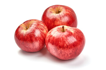 Fototapeta na wymiar Shiny red apples, isolated on white background