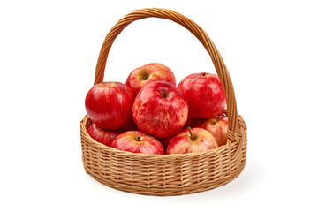Shiny red apples, isolated on white background