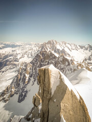 Beautiful granite monolith in Vallee Blanche, near Chamonix, France