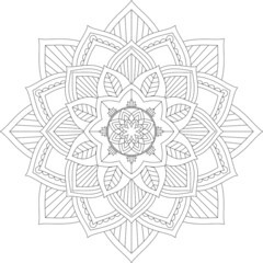 Easy Mandala coloring book simple and basic for beginners, seniors and children. Set of Mehndi flower pattern for Henna drawing and tattoo. Decoration in ethnic oriental, Indian style.