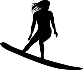 Silhouette Design from the Surfing in Black with Sports Theme