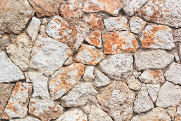 Weathered antique wall, ancient greek stonework, horizontal grunge background, the Black Sea coast of Bulgaria