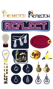 Modern stylish icon with light bulb
Reflect
Reflector
Light