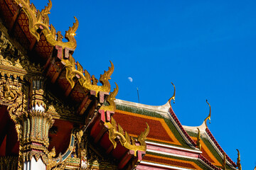 Thai temple church with blue sky