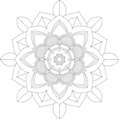 Easy Mandala coloring book simple and basic for beginners, seniors and children. Set of Mehndi flower pattern for Henna drawing and tattoo. Decoration in ethnic oriental, Indian style.