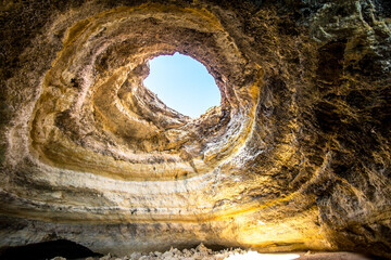 Benagil Sea Cave on Praia de Benagil, Portugal