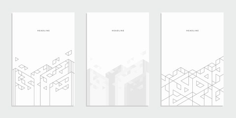 Abstract geometric technological banner. Corporate identity flyer. Vector set background.