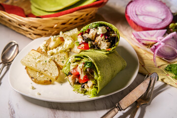 Healthy Greek Chicken Wrap