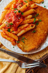 Schnitzel Penne Sauce