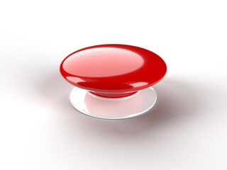 red panic button isolated on white (clipping path)