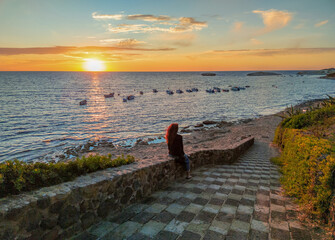 S'Archittu (Italy) - The little arch, in the Sardinian language, is a small coastal touristic town...