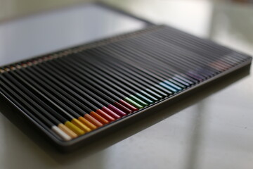 Palette de crayons de couleur