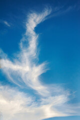  View of a cloudy sky where the wind gave some picturesque shapes to the clouds