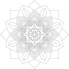 Easy Mandala coloring book simple and basic for beginners, seniors and children. Set of Mehndi flower pattern for Henna drawing and tattoo. Decoration in ethnic oriental, Indian style.