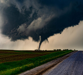 Fototapeta na wymiar Tornado touches down in east central Iowa 