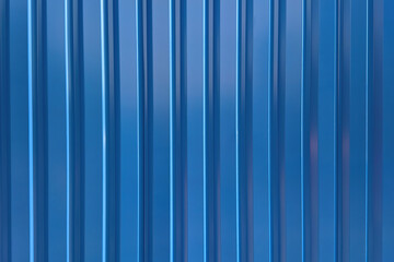 Obraz premium Blue metal corrugated wall, texture and pattern.