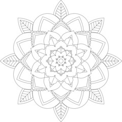 Easy Mandala coloring book simple and basic for beginners, seniors and children. Set of Mehndi flower pattern for Henna drawing and tattoo. Decoration in ethnic oriental, Indian style.
