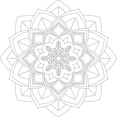 Easy Mandala coloring book simple and basic for beginners, seniors and children. Set of Mehndi flower pattern for Henna drawing and tattoo. Decoration in ethnic oriental, Indian style.