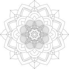 Easy Mandala coloring book simple and basic for beginners, seniors and children. Set of Mehndi flower pattern for Henna drawing and tattoo. Decoration in ethnic oriental, Indian style.