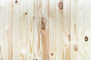 Fototapeta na wymiar Structure wooden plank light brown background with vertical boards. Flat lay close-up view.