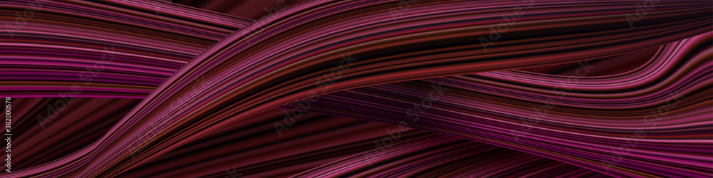 Poster Abstract banner with colorful shapes. Fluid and wavy threads.