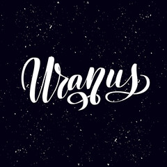 Fototapeta na wymiar Logo with Uranus Planet. Vector Illustration isolated 