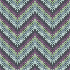 Close up zigzag chevron stripes christmas knit 