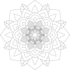 Easy Mandala coloring book simple and basic for beginners, seniors and children. Set of Mehndi flower pattern for Henna drawing and tattoo. Decoration in ethnic oriental, Indian style.