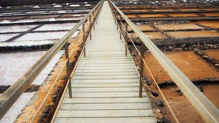 wooden bridge on the saltworks