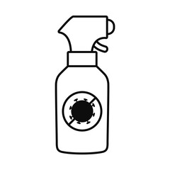 coronavirus disinfectant spray, line style