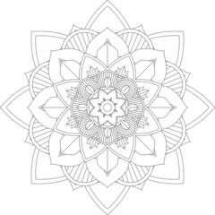 Easy Mandala coloring book simple and basic for beginners, seniors and children. Set of Mehndi flower pattern for Henna drawing and tattoo. Decoration in ethnic oriental, Indian style.